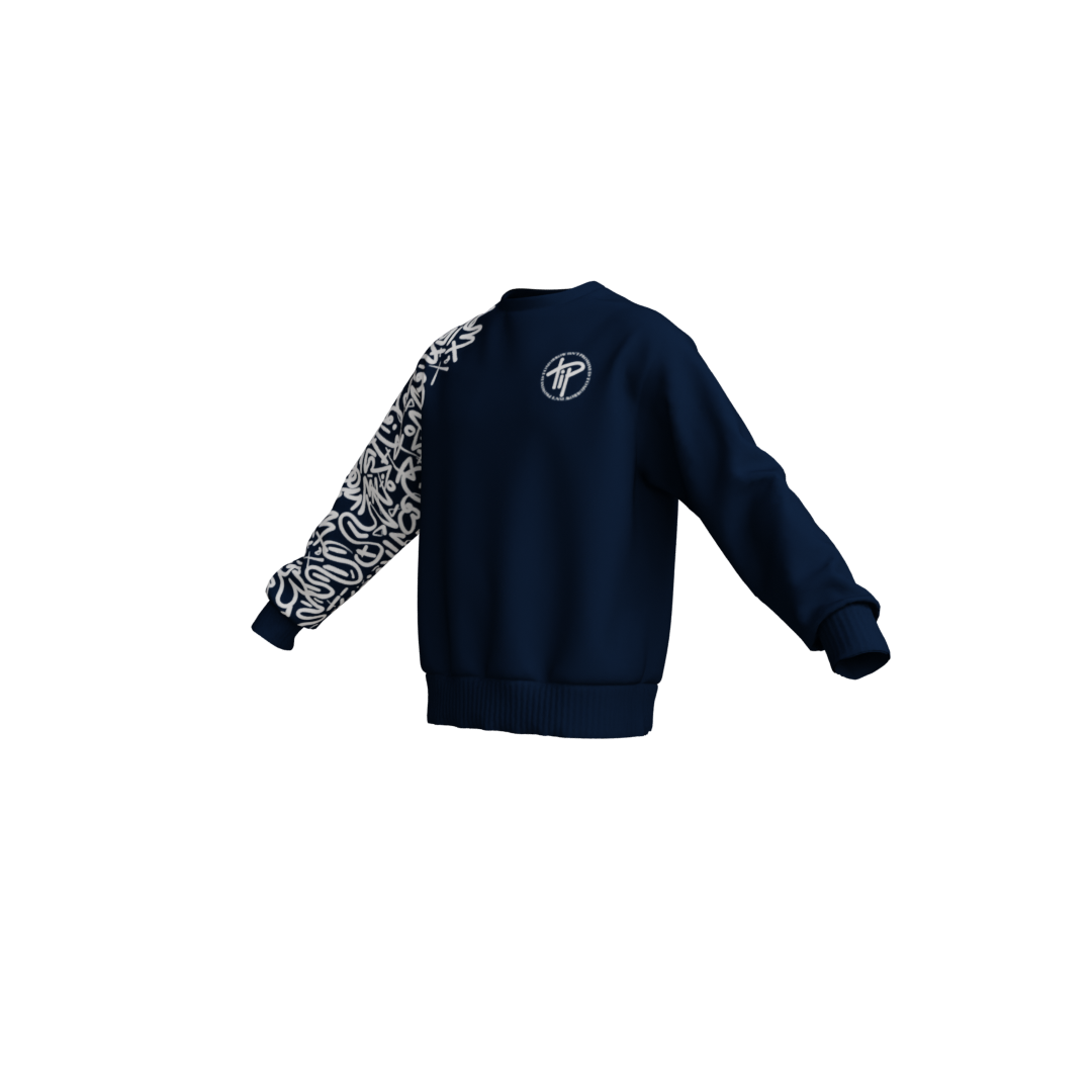 TIP CAMO SLEEVE CREW NAVY
