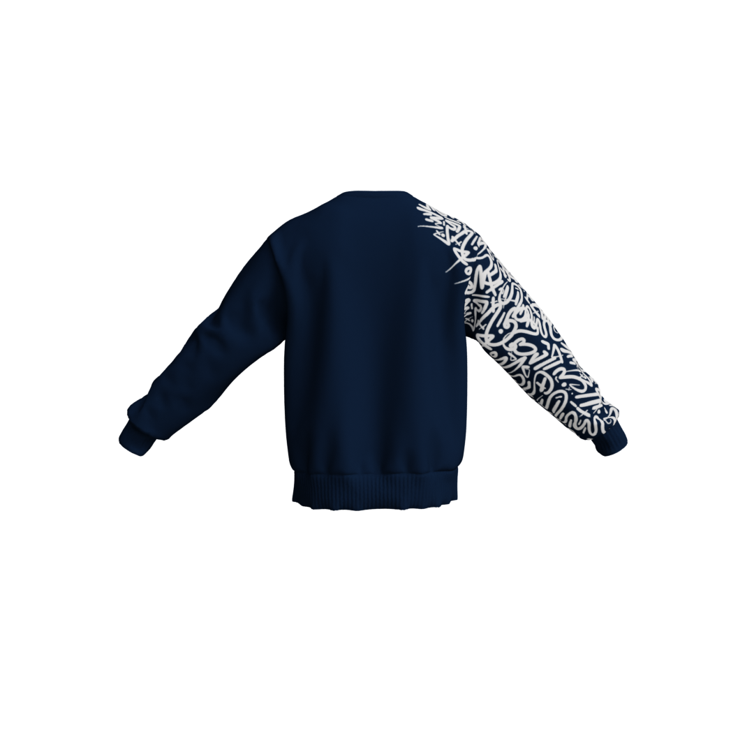 TIP CAMO SLEEVE CREW NAVY