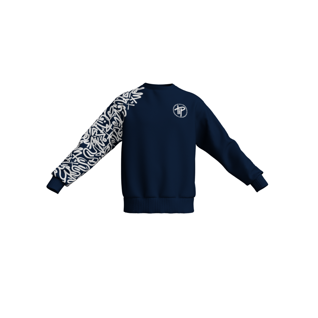 TIP CAMO SLEEVE CREW NAVY